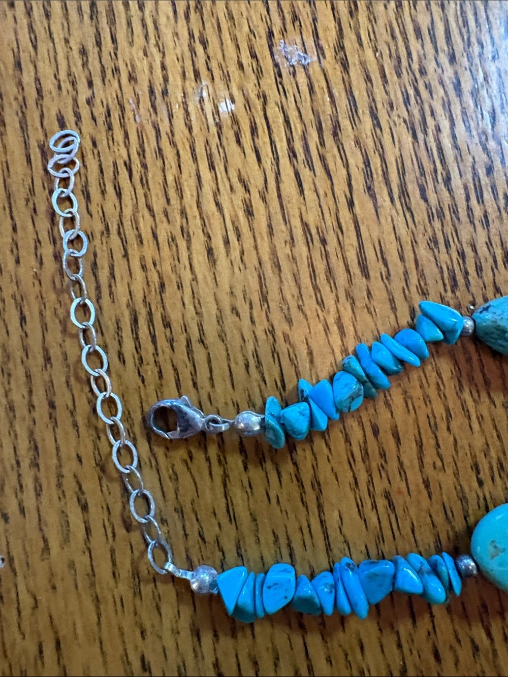 Turquoise & Lapis Stone Beaded Necklace - Women Jewelry - Picture 5 of 5